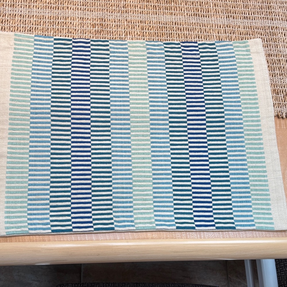 Crate & Barrel 8 Teal Tobin Placemat